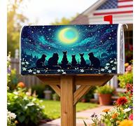 Coperture magnetiche per cassette postali con gatti, motivo luna e stelle notturne blu notte copertura per cassetta delle lettere per giardino patio decorazione 45,7 x 53,3 cm