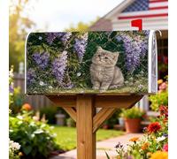 Coperture magnetiche per cassette postali con gattino, copertura per cassetta delle lettere verde primaverile, decorazione da giardino 45,7 x 53,7 cm