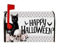 Coperture magnetiche per cassette postali con gatto, fantasiose rose con teschio, per Halloween, decorazione per esterni, giardino, cortile, 53 x 65 cm