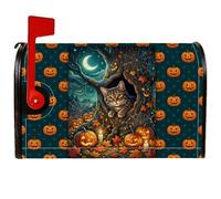 Coperture magnetiche per cassette postali con gatto, zucche rustiche festive, ragnatela di ragnatela di Halloween, copertura per cassetta postale stagionale per giardino, cortile, decorazione 45,7 x
