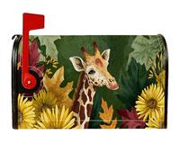 Coperture magnetiche per cassette postali con giraffa, dimensioni standard, rustiche ispirate alla natura, foglie di girasole autunnali, per esterni, decorazione da cortile, 45,7 x 53,7 cm