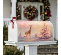 Coperture magnetiche per cassette postali con giraffa, fantasiosi fiocchi di neve, pino, inverno, pesca pastello, involucri per cassetta delle lettere per decorazione della porta d'ingresso, 45,7 x
