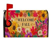 Coperture magnetiche per cassette postali con girasole, autunnali e festive, con foglie gialle per cassette postali per esterni, giardino, cortile, 53 x 64 cm