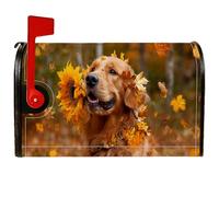 Coperture magnetiche per cassette postali con girasole, autunnali e festive, Golden Retriever autunnali, foglie autunnali, protezione per la posta e la decorazione del giardino per la casa e il