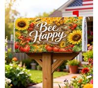 Coperture magnetiche per cassette postali con girasole, autunnali rustiche a nido d'ape, copertura per cassetta postale gialla per decorazione da cortile 53 x 64 cm