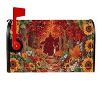 Coperture magnetiche per cassette postali con girasole, autunnali rustiche cervi autunnali foglie autunnali arancioni per le festività per esterni decorazione da cortile 53 x 64 cm