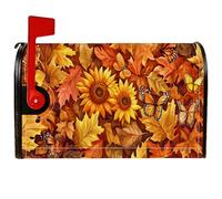 Coperture magnetiche per cassette postali con girasole, autunnali rustiche foglie di farfalla autunnali gialle decorative per la casa e il giardino, 53 x 64 cm