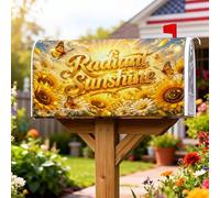 Coperture magnetiche per cassette postali con girasole, avvolgono le cassette postali estive con farfalle e crisantemi, per la decorazione del cortile anteriore, 53 x 64 cm