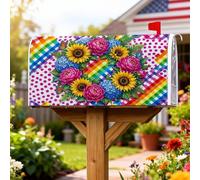 Coperture magnetiche per cassette postali con girasole, copertura estiva colorata per cassetta postale con peonia ortensia estiva gialla per le vacanze, per decorazione del cortile anteriore 53 x 64