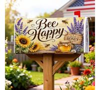 Coperture magnetiche per cassette postali con girasole, copertura estiva rustica per cassette postali color miele lavanda estate gialla copertura per decorazioni esterne 53 x 64 cm