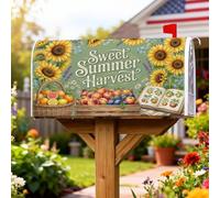 Coperture magnetiche per cassette postali con girasole, copertura estiva rustica per cesto di frutta, copertura per cassetta della posta gialla per giardino, cortile, decorazione 45,7 x 53,3 cm