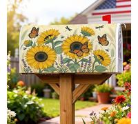 Coperture magnetiche per cassette postali con girasole, copertura per cassetta della posta estiva e natura, farfalla, ape, colore giallo, decorazione per giardino, patio, 45,7 x 53,3 cm
