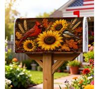 Coperture magnetiche per cassette postali con girasole, copertura per cassetta della posta rustica tradizionale cardinale cincia autunnale gialla, decorazione da giardino per esterni, 45,7 x 53,7 cm