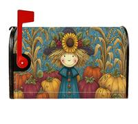 Coperture magnetiche per cassette postali con girasole, copertura per cassetta postale autunnale rustica zucca spaventapasseri autunnale arancione per le vacanze per esterni decorazione da cortile