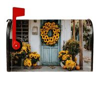 Coperture magnetiche per cassette postali con girasole, copertura per cassetta postale gialla rustica per la decorazione del cortile 53 x 64 cm