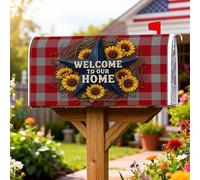 Coperture magnetiche per cassette postali con girasole, copertura per cassetta postale rustica con stelle, copertura per la decorazione del prato, 53 x 64 cm