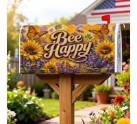 Coperture magnetiche per cassette postali con girasole, coperture estive rustiche per cassette delle lettere con farfalla lavanda estate gialla coperture per esterni per giardino esterno decorazione