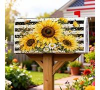 Coperture magnetiche per cassette postali con girasole, decorazione estiva rustica con farfalla e ape, colore giallo, decorazione per la casa e il giardino, 45 x 53 cm