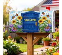 Coperture magnetiche per cassette postali con girasole, estate rustica farfalla ortensia estate blu stagionale copertura per la casa e il giardino decorazioni 45,7 x 53,3 cm