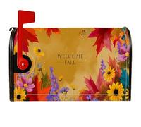 Coperture magnetiche per cassette postali con girasole, foglie d'acero autunnali e festive, fiori viola autunnali arancioni, per decorazione cortile anteriore 53 x 64 cm