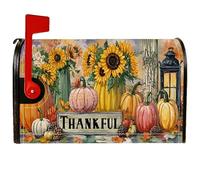 Coperture magnetiche per cassette postali con girasole, lanterna rustica autunnale a forma di zucca del Ringraziamento, copertura decorativa per cassetta postale gialla per la decorazione del cortile