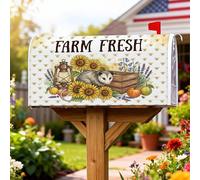 Coperture magnetiche per cassette postali con girasole, lanterna rustica opossum autunnale, copertura per cassetta delle lettere per decorazione cortile anteriore 45,7 x 53,7 cm