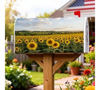 Coperture magnetiche per cassette postali con girasole, orizzonti estivi rustici sul campo, protezione per cassetta postale gialla per esterni, decorazione da giardino, 53 x 64 cm