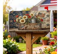 Coperture magnetiche per cassette postali con girasole, patriottiche rustiche papaveri stelle luglio rosso protezione per la decorazione del portico anteriore 53 x 64 cm