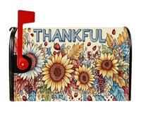 Coperture magnetiche per cassette postali con girasole, per il Ringraziamento, rustiche, foglie e bacche, gialle, per decorazione portico anteriore, 53 x 65,5 cm