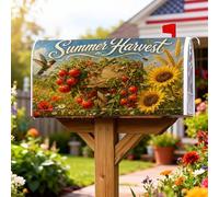 Coperture magnetiche per cassette postali con girasole, pomodori rustici estivi colibrì, copertura per cassetta postale gialla per esterni, decorazione da cortile, 45,7 x 53,7 cm