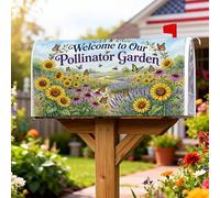 Coperture magnetiche per cassette postali con girasole, protezione per cassetta postale da giardino, rustica, farfalla, lavanda, primavera, giallo, decorazione per cortile, 45,7 x 53,3 cm