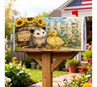 Coperture magnetiche per cassette postali con girasole, rustiche anatre opossum estive gialle per le vacanze, decorazione per esterni, giardino, cortile, 45,7 x 53,7 cm