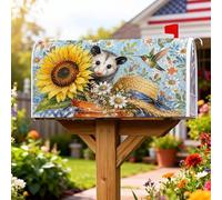 Coperture magnetiche per cassette postali con girasole, rustiche country opossum colibrì primavera giallo copertura per la casa decorazioni da giardino 53 x 64 cm