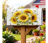 Coperture magnetiche per cassette postali con girasole, rustiche, crisantemo api, estive, gialle, per decorazioni da giardino e casa, 53 x 64 cm