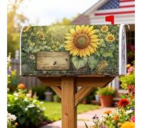 Coperture magnetiche per cassette postali con girasole, rustiche e naturali, copertura per cassetta postale stagionale per giardino, patio, decorazione per giardino, patio, 45,7 x 53,7 cm