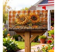 Coperture magnetiche per cassette postali con girasole, rustiche fattoria farfalla foglia autunno giallo vacanza copertura per la decorazione del prato 45,7 x 53,7 cm