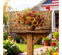 Coperture magnetiche per cassette postali con girasole, rustiche foglie di crisantemo gialle per la decorazione del prato, 53 x 64 cm