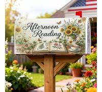 Coperture magnetiche per cassette postali con girasole, rustiche vintage crisantemo farfalla estate giallo stagionale copertura per la decorazione esterna del cortile 53 x 64 cm