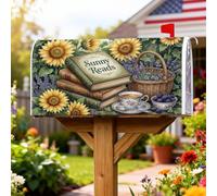 Coperture magnetiche per cassette postali con girasole, rustiche vintage per cestini dei libri, colore giallo, copertura per cassetta postale per la decorazione del portico anteriore, 53 x 64 cm