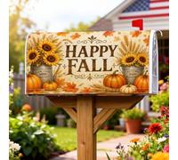 Coperture magnetiche per cassette postali con girasole, rustiche zucche autunnali foglie autunnali arancioni protezione per la decorazione esterna del cortile 53 x 64 cm