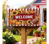 Coperture magnetiche per cassette postali con girasole, rustiche zucche da calcio autunnali, per esterni, giardino, cortile, decorazione 45,7 x 53,7 cm