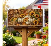 Coperture magnetiche per cassette postali con girasole, rustiche zucche di fattoria, copertura per cassetta delle lettere gialla autunnale per decorazione cortile anteriore 45,7 x 53,3 cm