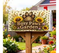 Coperture magnetiche per cassette postali con girasole, stampa rustica con zampa di grano giallo estivo per le vacanze, per decorazione del portico anteriore, 53 x 64 cm