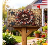 Coperture magnetiche per cassette postali con girasole, stelle patriottiche festive, fuochi d'artificio Giorno dell'Indipendenza, copertura rossa per cassetta postale per giardino, cortile