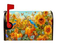 Coperture magnetiche per cassette postali con girasole, zucca rustica autunnale Bluebird autunno giallo protezione per la decorazione del portico anteriore 45,7 x 53,7 cm