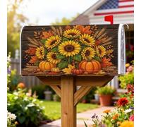 Coperture magnetiche per cassette postali con girasole, zucche rustiche autunnali foglie autunnali gialle decorative per la decorazione del cortile anteriore 53 x 64 cm
