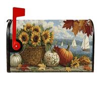 Coperture magnetiche per cassette postali con girasoli, autunnali rustiche zucche foglie autunnali gialle per la decorazione del cortile anteriore 53 x 64 cm