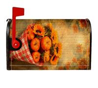 Coperture magnetiche per cassette postali con girasoli, copertura per cassetta delle lettere rustica con zucche autunnali arancioni, per decorazione della porta d'ingresso, 45,7 x 53,7 cm