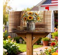 Coperture magnetiche per cassette postali con girasoli, copertura per cassetta postale rustica con margherite gialle autunnali, per decorazione da giardino e patio, 53 x 64 cm