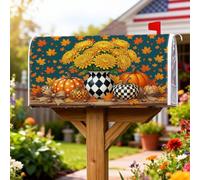 Coperture magnetiche per cassette postali con girasoli, copertura stagionale per cassetta postale rustica di fattoria zucche foglie autunnali arancioni per la decorazione del cortile 53 x 64 cm